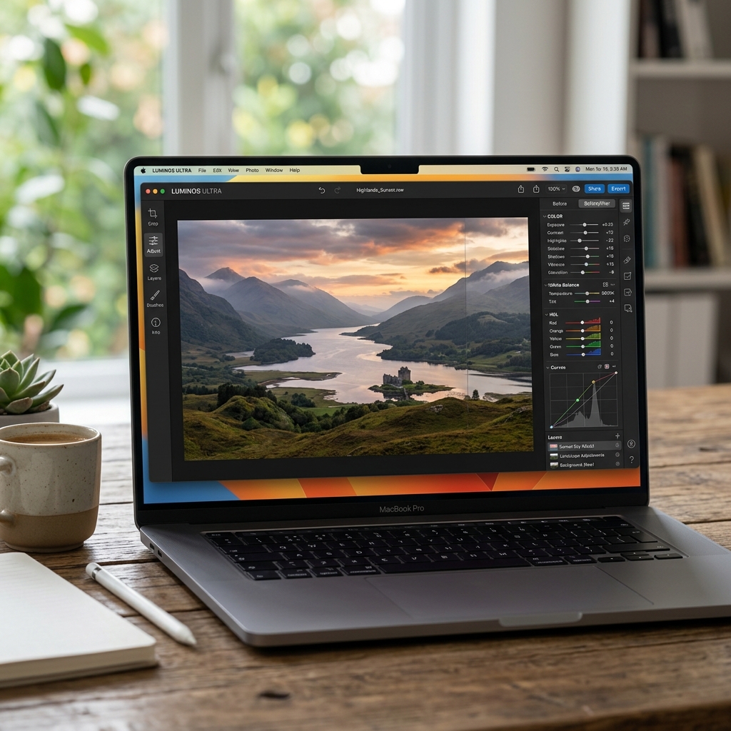 Something editing interface inside an iPad Pro style frame